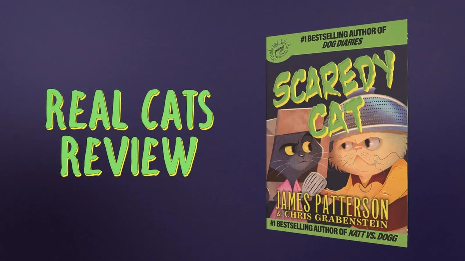 James Patterson | Scaredy Cat - If These Cats Could Talk commercial or campaign video frame showing brand, product, or promotional storytelling.
