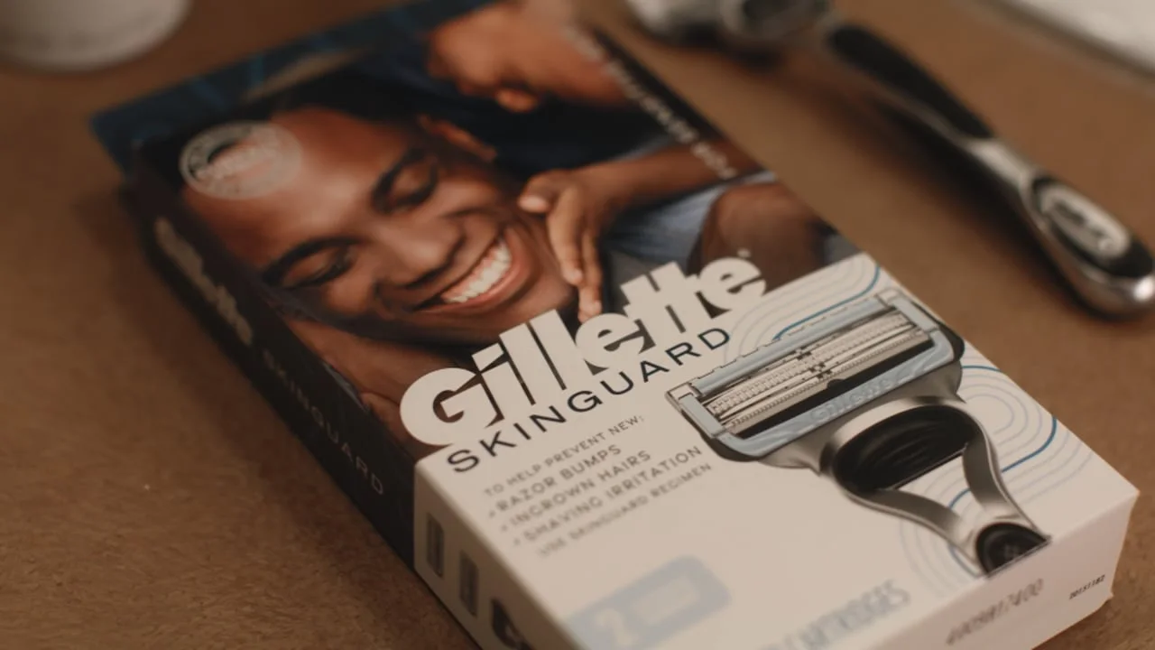 Gillette product frame from the P&G and TheGrio HBCYou back-to-school campaign produced by ECG.