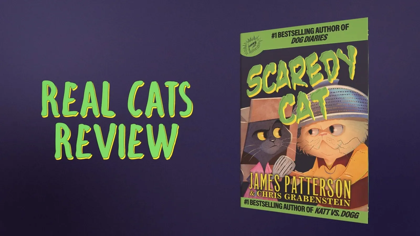 James Patterson | Scaredy Cat - If These Cats Could Talk commercial or campaign video frame showing brand, product, or promotional storytelling.