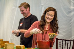 Jason and Lauren making sandwiches