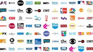 Dozens of logos of different broadcasting networks.