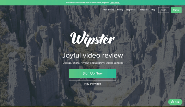 Wipster video review software homepage