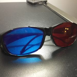 3D stereoscopic glasses, red and cyan