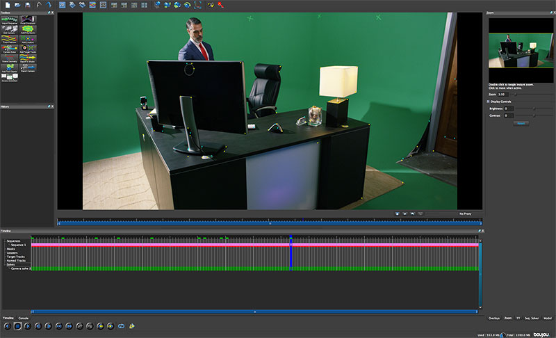 animation of motion tracking a person in an office