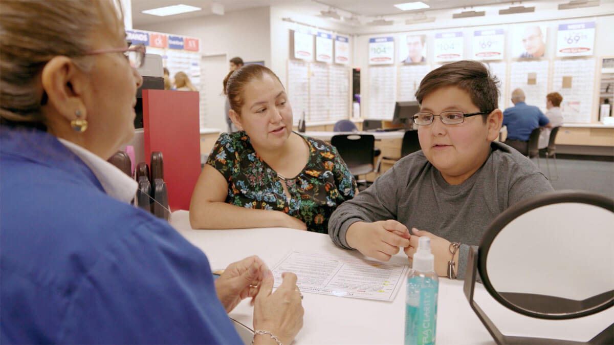 National Vision promotional video shows Jalapeño getting new eyeglasses