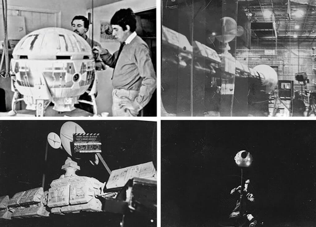 4 behind-the-scenes photos of Kubrick's timeless and practical science fiction effects.