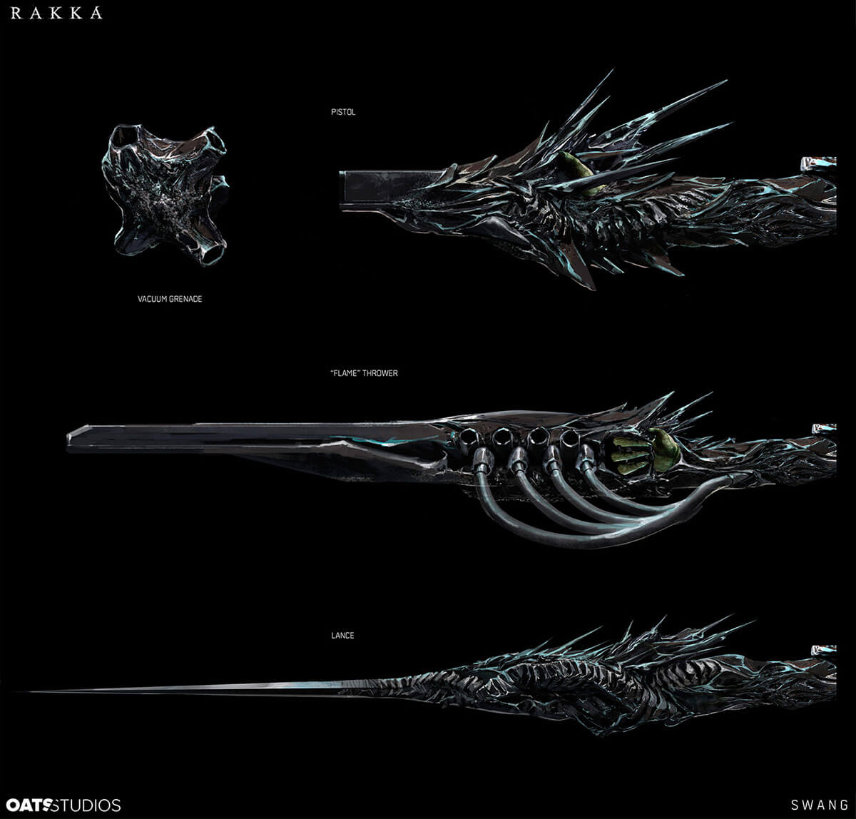 Rakka concept art of an alien weapon