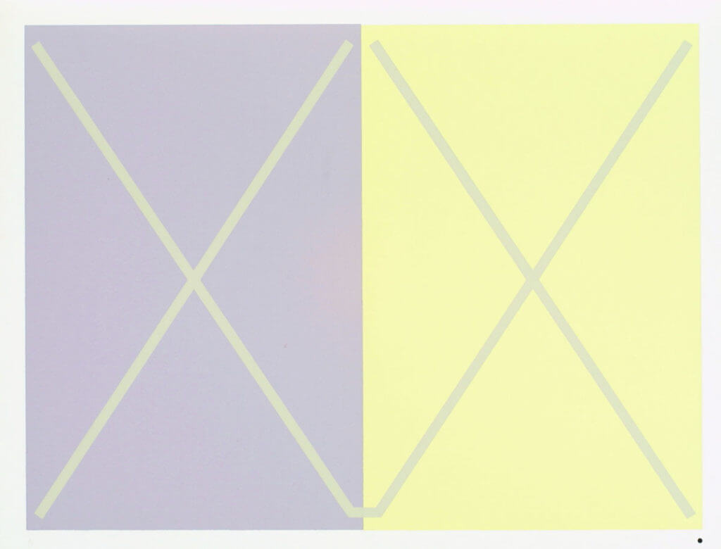 Two X - Color placement illusion by Josef Albers