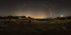 360 degree landscape under the stars