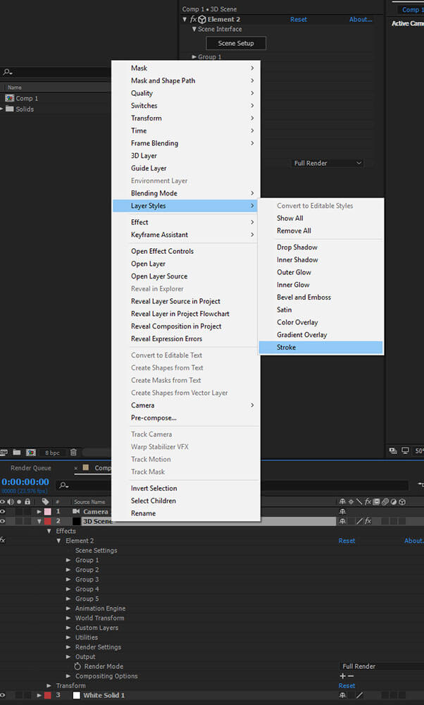 After Effects Layer Styles > Stroke pathway