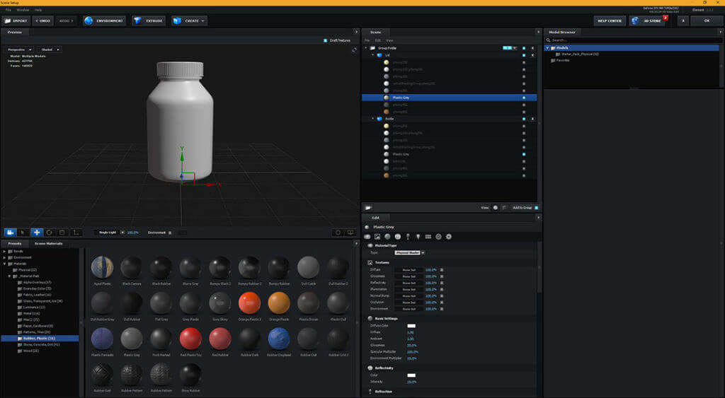 A 3D rendering of a pill bottle in After Effects.