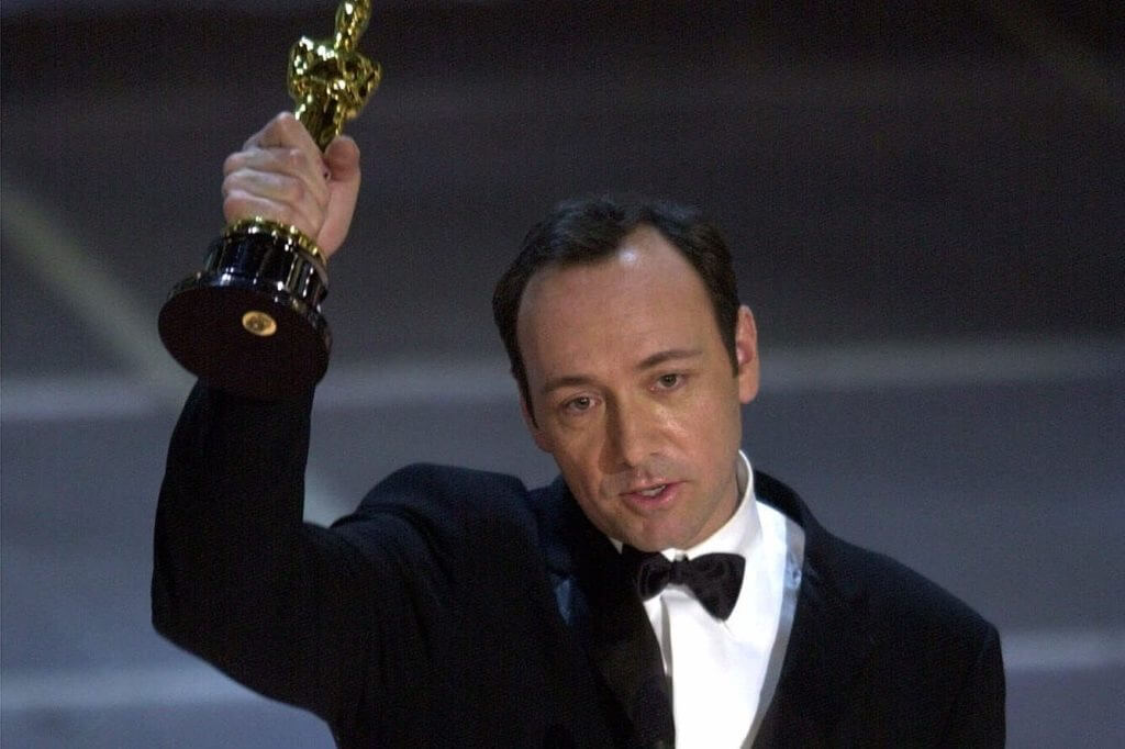 Kevin Spacey during his 2000 Oscar or Academy Award acceptance speech for American Beauty.