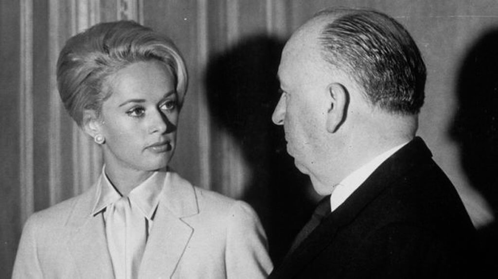 Tippi Hedren and Alfred Hitchcock