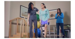 Resurgens Orthopaedics - "I Am a Champion" TV commercial. Mother and daughter in physical therapy session