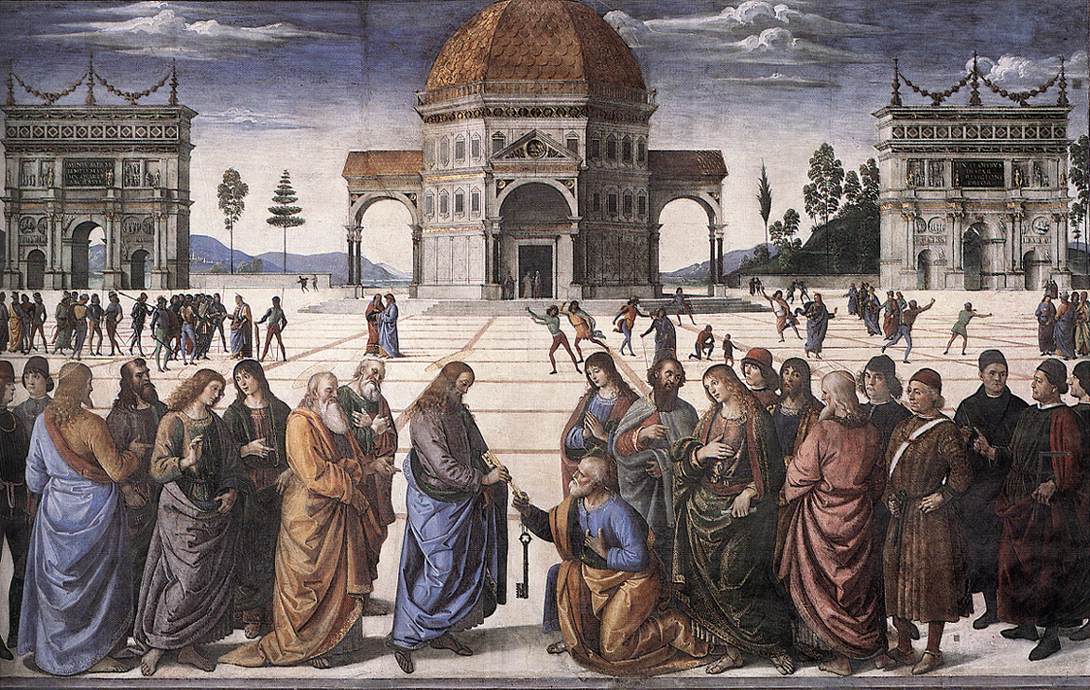 Consegna delle chiavi by Pietro Perugino (painted around 1481-1482).