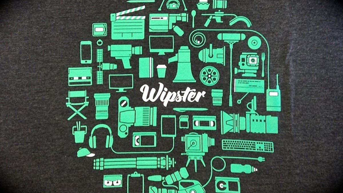 Green and white Wipster icons in front of a white noise tv background