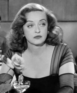 Black and white photo of Bette Davis.