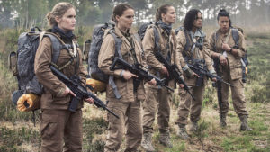 Natlie Portman and the other ladies of Annihilation dressed for combat