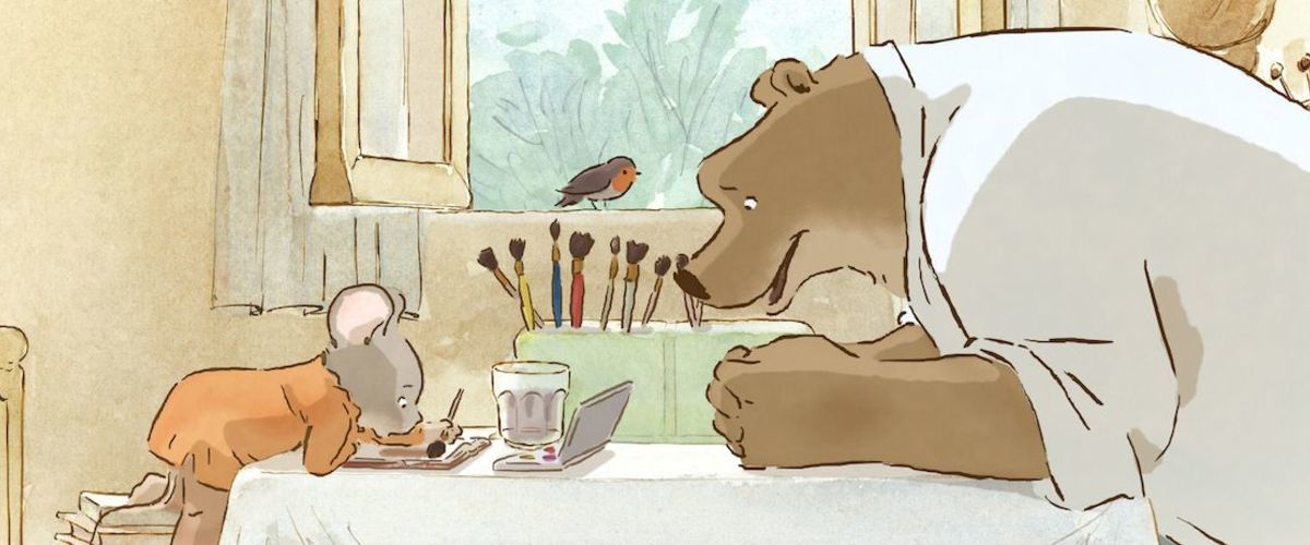 Ernest and Celestine - A bear and mouse sit at a table.