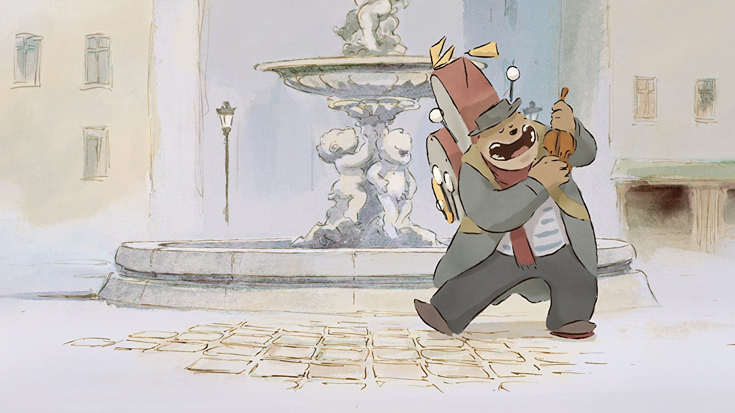 Ernest and Celestine - A bear plays the violin in the street.