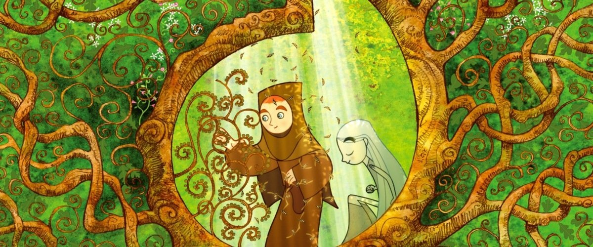 Secret of Kells - A boy and girl in a forrest, surrounded by branches.