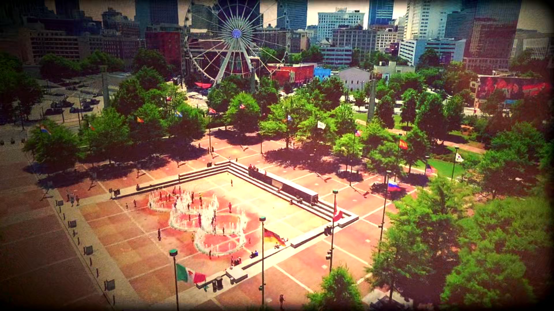 The Atlanta, GA Centennial Olympic Park water fountain