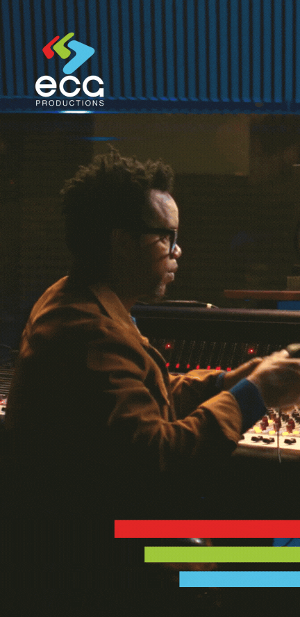 A Black sound engineer puts on headphones, preparing for a Group Looping ADR session, ensuring precise synchronization and high-quality dialogue recording.