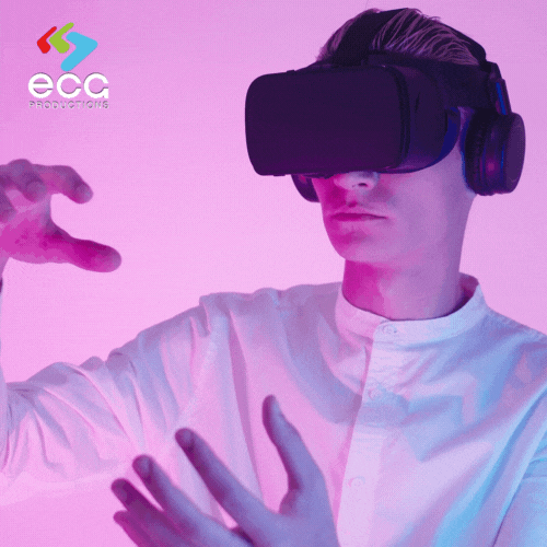 A man uses augmented reality to create art at ECG Productions in Atlanta, GA