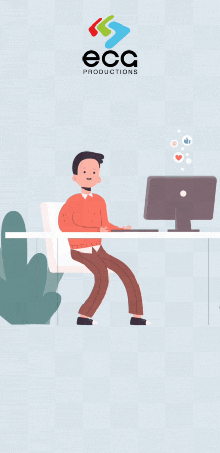 2D INFOGRAPHIC ANIMATION A MAN WORKS