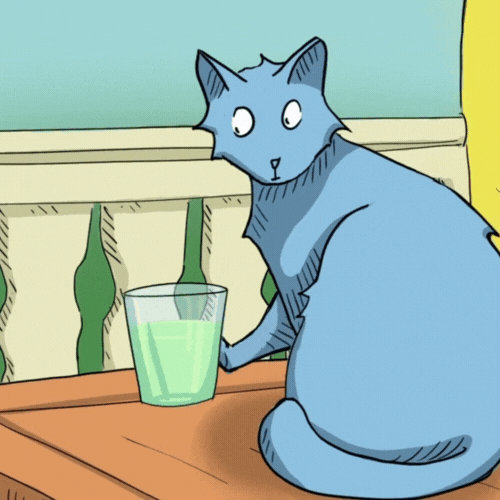 Cat Animation Spilling Water