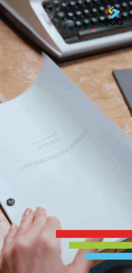 Close up woman's hands doing script coverage