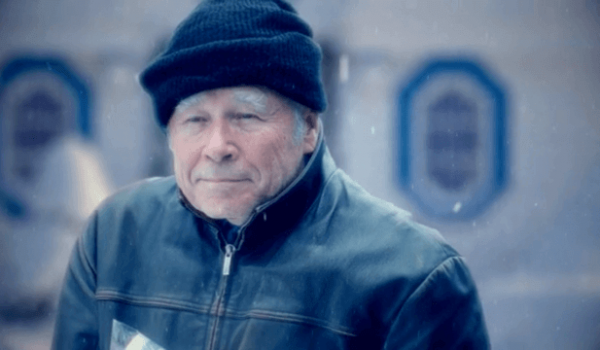 Older Man in Snow Storm