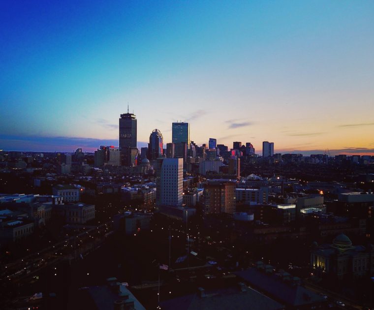 Skyline of Boston MA for Fixer for film and Video
