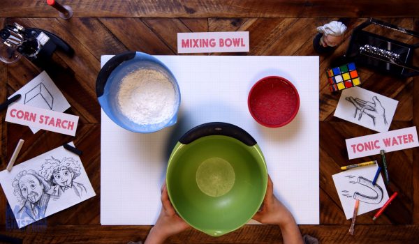 Max Einstein magic mud mixing bowls and ingredients