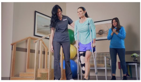 Resurgens Orthopaedics - "I Am a Champion" TV commercial. Mother and daughter in physical therapy session