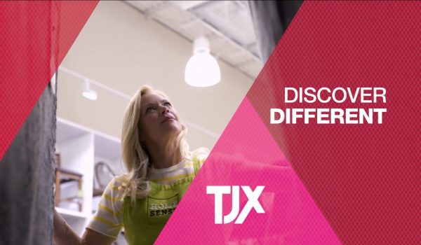 A TJX employee looking up