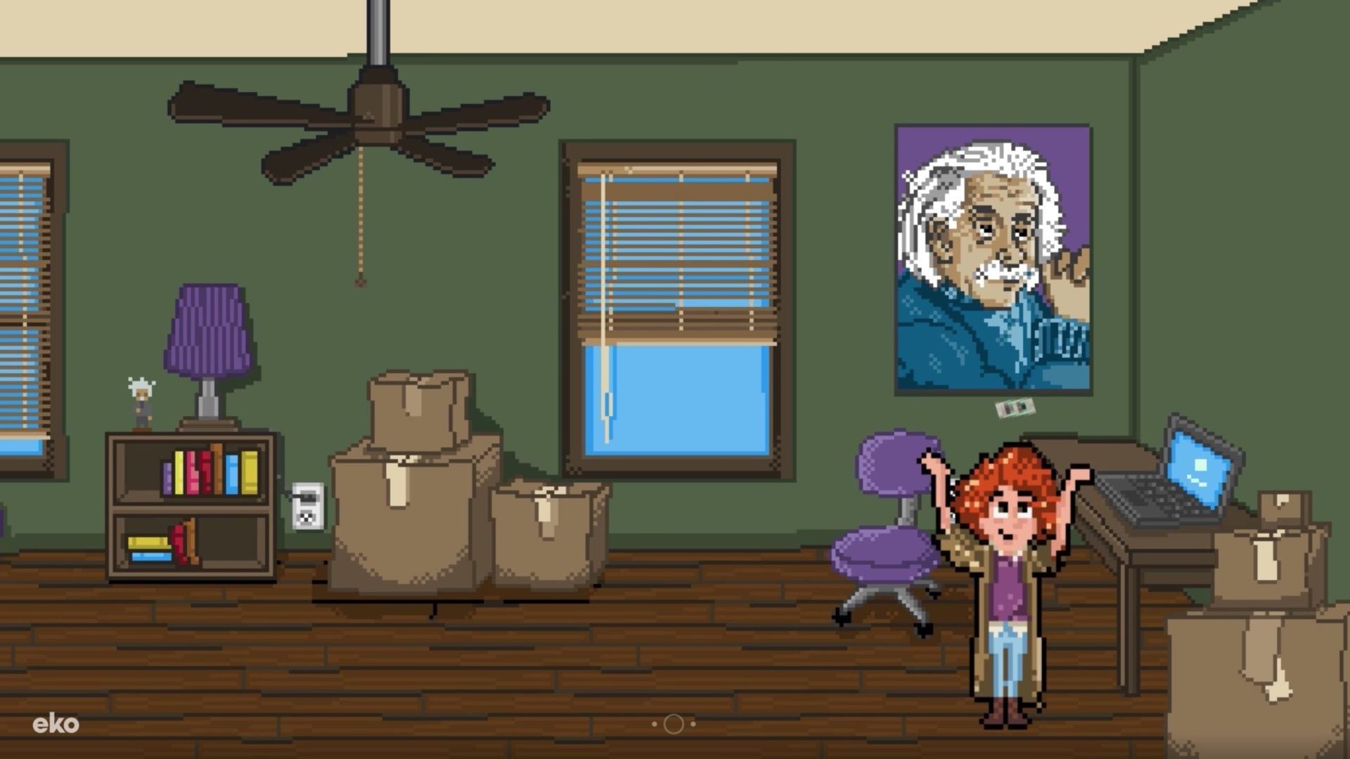 Max Einstein, from Rebels with a Cause, in his 8-bit bedroom