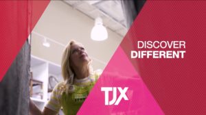 A TJX employee looking up